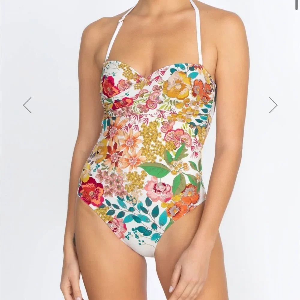 NWT JOHNNY WAS Millo Twist Bra One Piece Swimsuit Color Multi Size XSmall